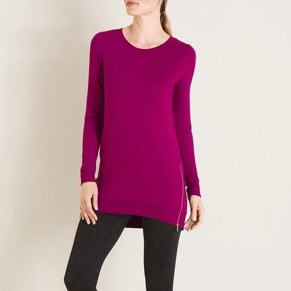 Chico’s Zenergy Side-Zip Magenta Tunic - Picture 11 of 11